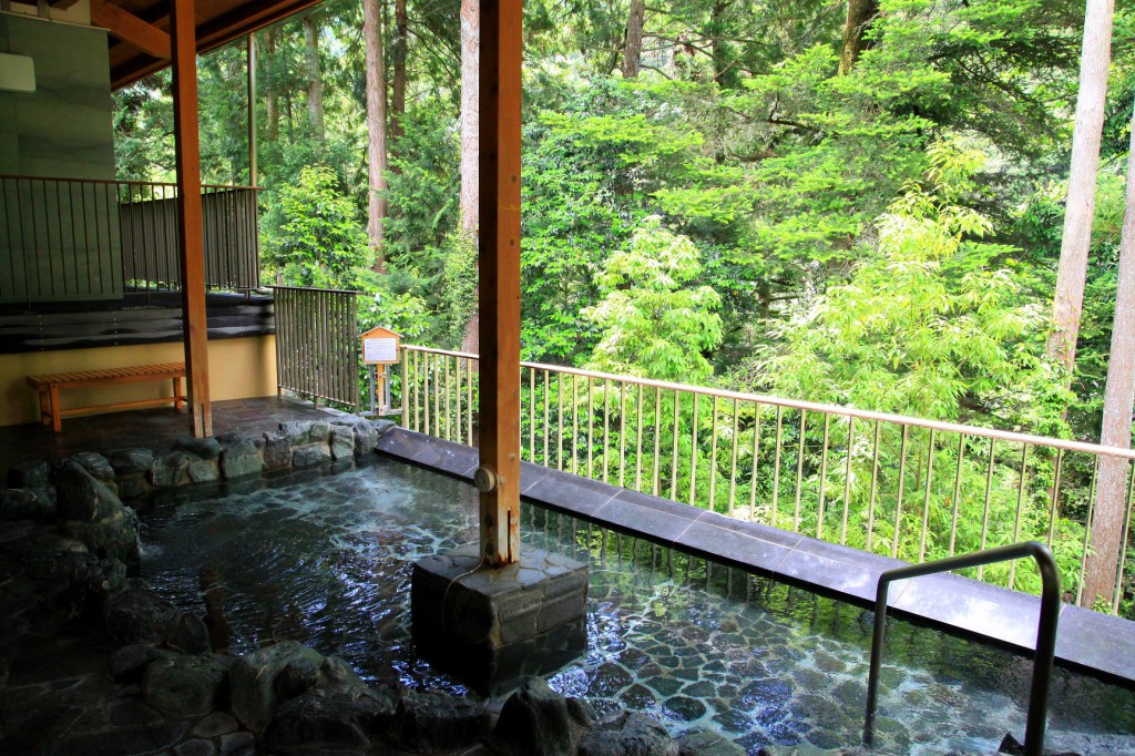 秋川渓谷 瀬音の湯の浴槽風景